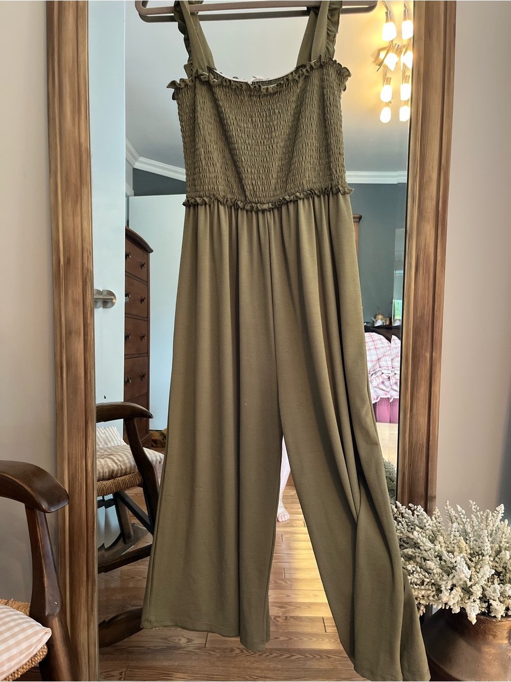 Ardene Olive Green Smocked Jumpsuit